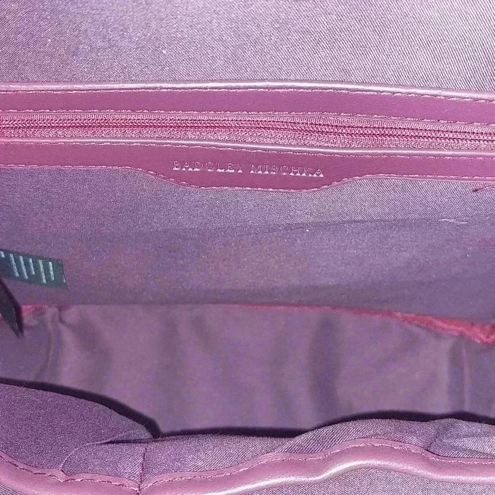 NWT BADGLEY MISCHKA PLUM POCKET STUDDED BACKPACK - Picture 9 of 13
